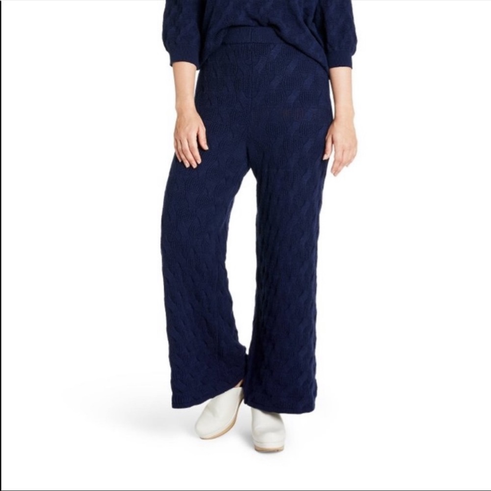Rachel Comey x Target Hi Rise Wide Leg Knit Navy Palazzo Pants Large